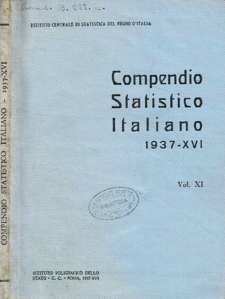 Compendio statistico italiano. 1937-XVI, Vol.XI | Immagine principale