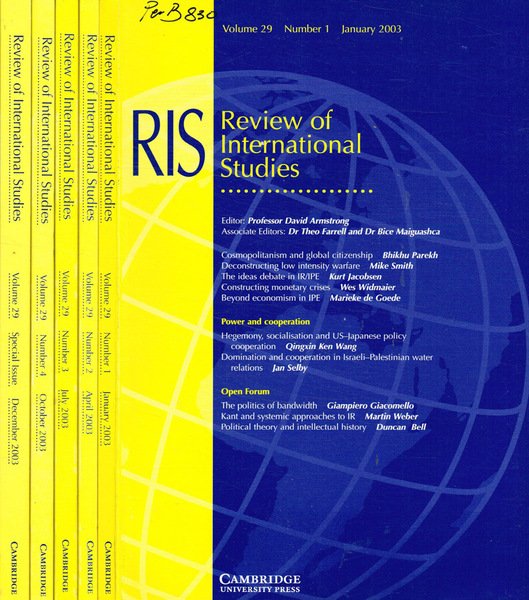RIS Review of international studies. Volume 29, anno 2003 | Immagine principale