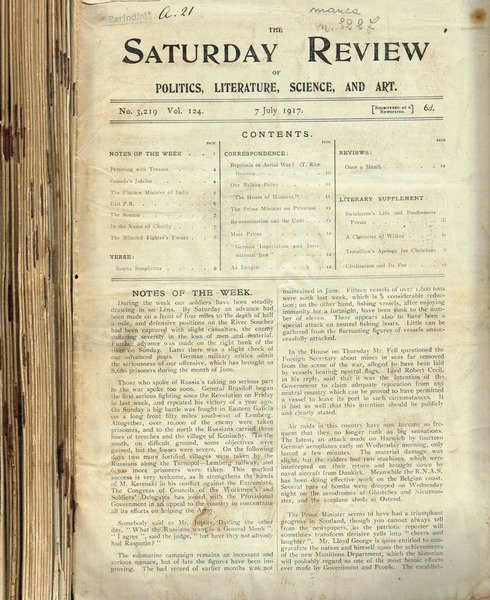 The Saturday review of politics, literature, science and art. vol.124, …