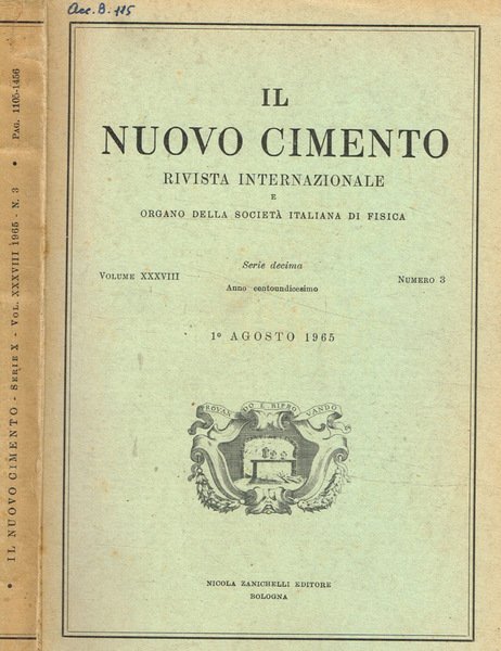 Il nuovo cimento. Rivista internazionale e organo della società italiana …