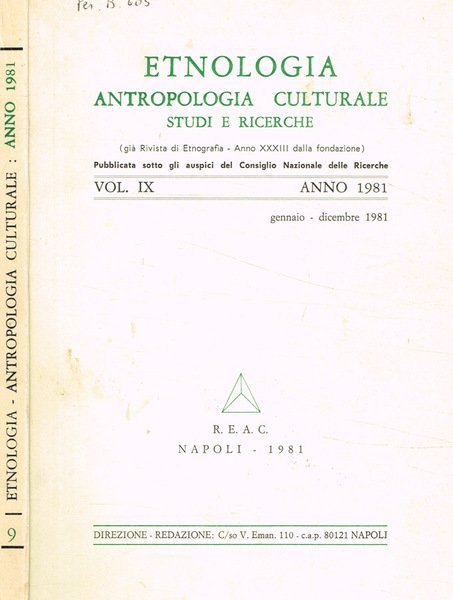 Etnologia antropologia culturale, studi e ricerche(Gia rivista di etnografia anno …