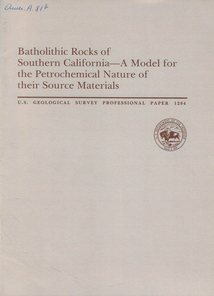 Batholithic Rocks of Southern California- A model for the Petrochemical … | Immagine principale