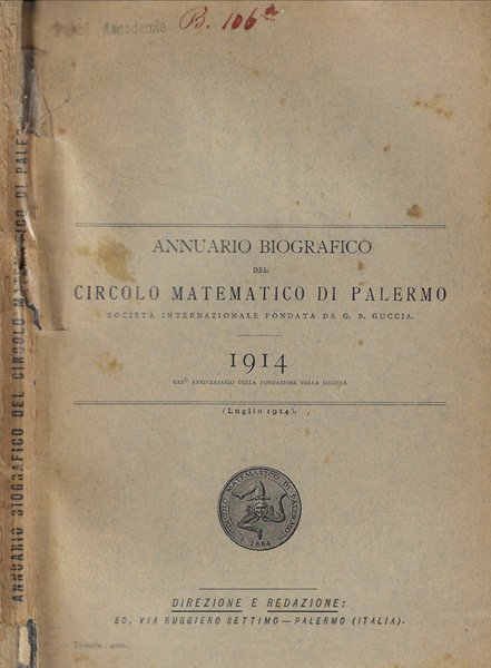 Annuario biografico del Circolo Matematico di Palermo 1914