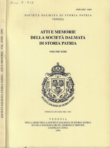 Atti e Memorie della Società Dalmata di Storia Patria Vol. …
