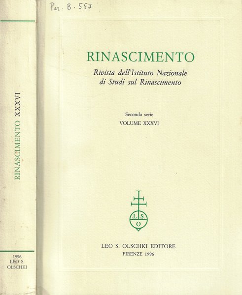 Rinascimento Vol. XXXVI Anno 1996