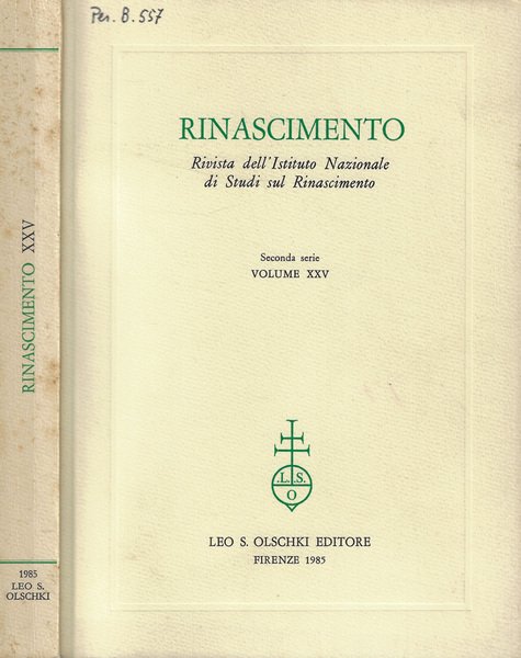 Rinascimento Vol. XXV Anno 1985
