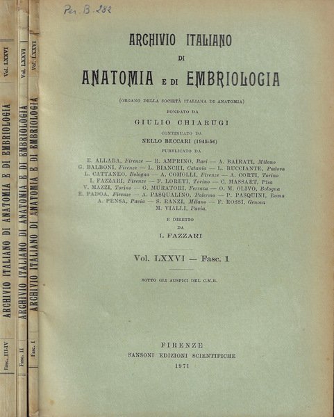 Archivio Italiano di Anatomia e di Embriologia Vol. LXXVI