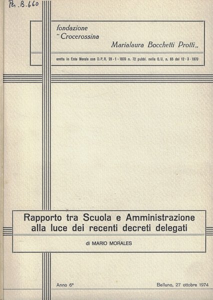Rapporto tra Scuola e Amministrazione alla luce dei recenti decreti …