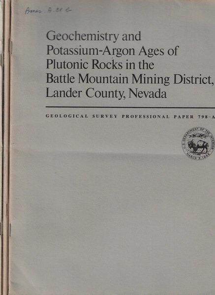 Geological Survey Professional Paper n. 798 A-B-C | Immagine principale