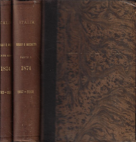 Raccolta Ufficiale delle Leggi e dei Decreti del Regno d'Italia Anno 1874 vol. 42- parte principale- Vol. 14-parte supplementare