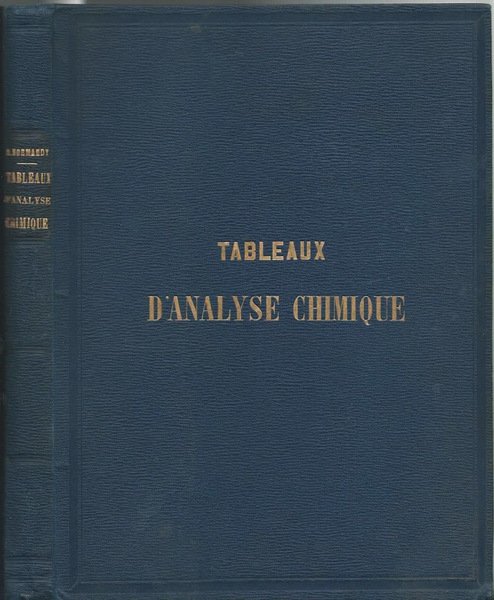 Tableaux d'analyse chimique
