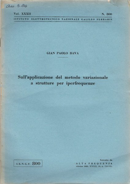 Sull'applicazione del metodo variazionale a strutture per iperfrequenze