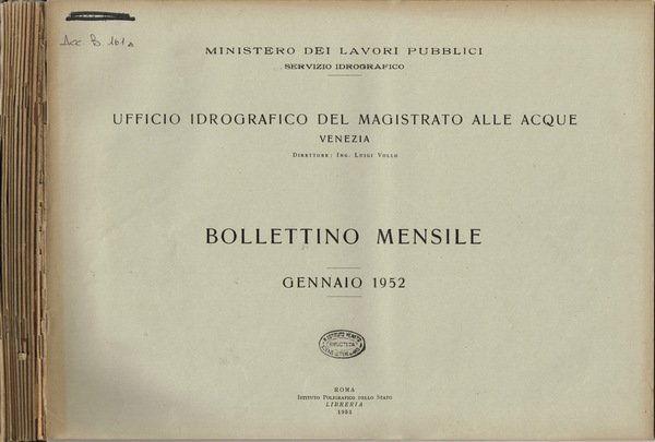 Ministero dei Lavori Pubblici - Servizio Idrografico - Ufficio Idrografico …