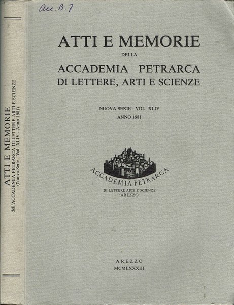 Atti e Memorie della Accademia Petrarca di Lettere, Arti e … | Immagine principale