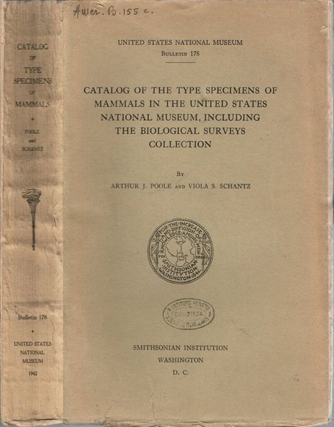 Catalog of the type specimens of mammals in the United …