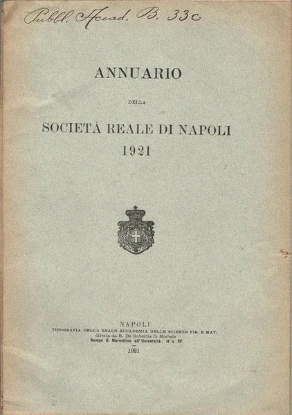 Annuario della Società Reale di Napoli | Immagine principale