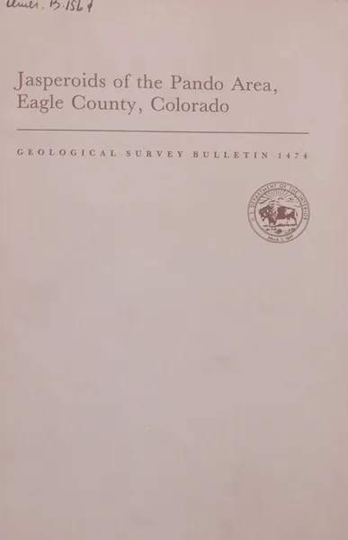 Jasperoids of the Pando Area, Eagle County, Colorado