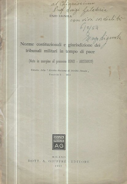 Norme costituzionali e giurisdizione dei tribunali militari in tempo di … | Immagine principale