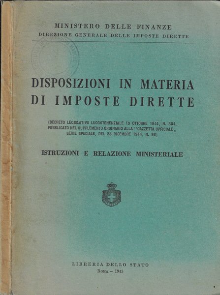 Disposizioni in materia di imposte dirette (decreto legislativo luogotenenziale 19 …