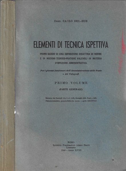 Elementi di tecnica ispettiva Primo volume (parte generale) | Immagine principale