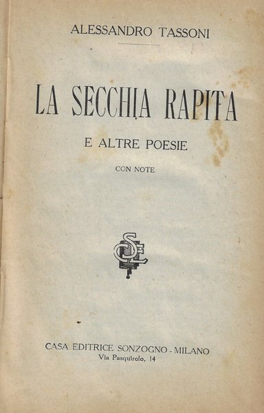 La secchia rapita e altre poesie
