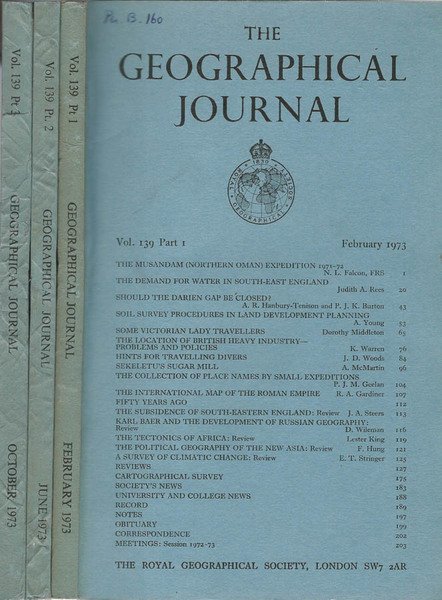 The Geographical Journal Vol. 139 anno 1973 (part I, II, …