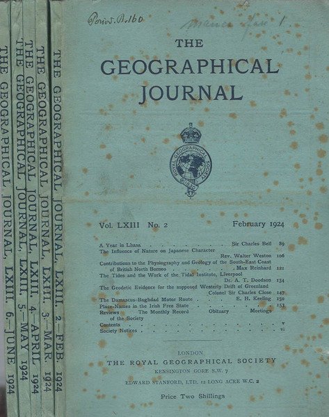 The Geographical Journal Vol. LXIII anno 1924 (Febbraio - Giugno)