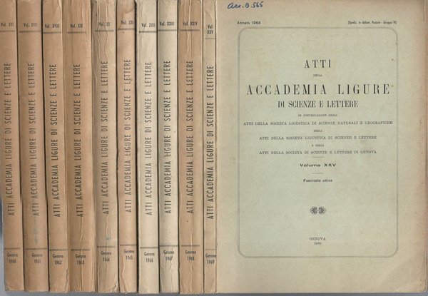 Atti della Accademia Ligure di Scienze e Lettere 1960 - …