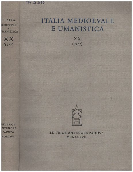 Italia mediovale e umanistica XX | Immagine principale