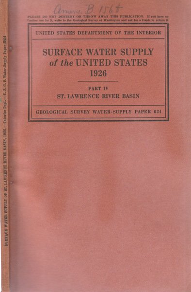 Surface water supply of the United States 1926 parte IV | Immagine principale