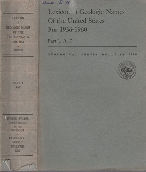 Lexicon of Geologic Names of the United States for 1936-1960 … | Immagine principale