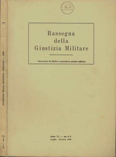 Rassegna della Giustizia Militare