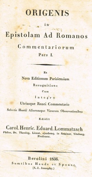Origenis in epistolam ad romanos