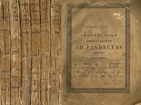 Commentarium ad pandectaslibri quinquaginta vol.I, II, III, V, VI, VII