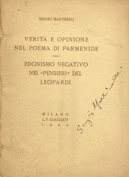 Verità e opinione nel poema di Parmenide. Edonismo negativo nei … | Immagine principale