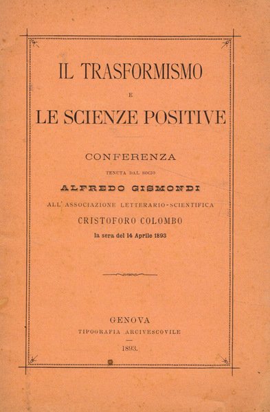 Il trasformismo e le scienze positive