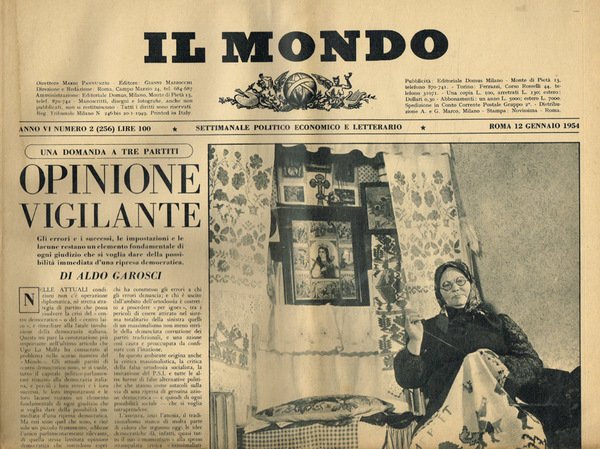 Il Mondo. Settimanale politico economico e letterario. Anno VI, 1954. …
