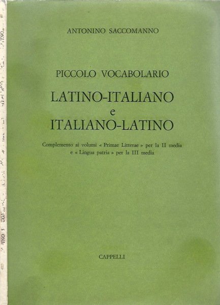 Piccolo vocabolario Latino - Italiano e Italiano - Latino