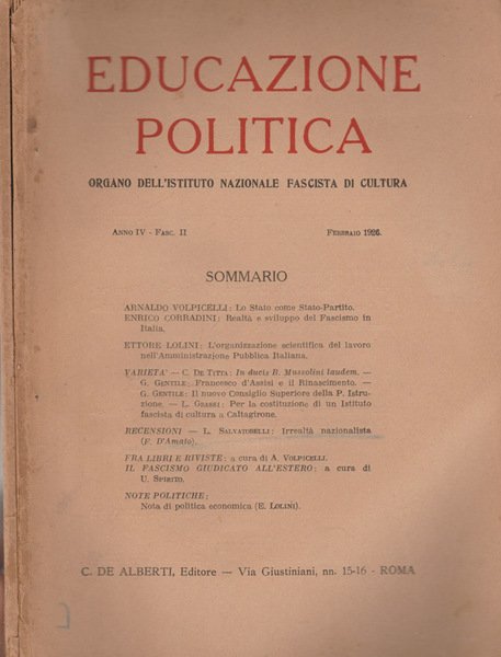 Educazione politica - Anno IV - Fasc. II, XI-XII - …