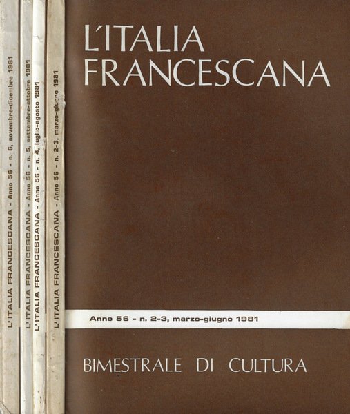 L'Italia francescana n. 2-3/4/5/6 1981