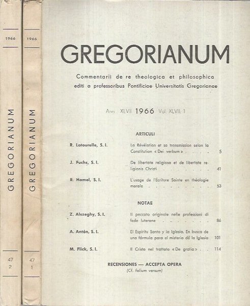 Gregorianum 1966 Numero 1-2