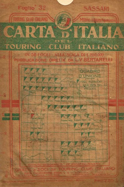 CARTA D'ITALIA DEL TOURING CLUB ITALIANO. SASSARI FOGLIO 32
