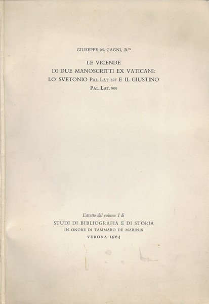 Le vicende di due manoscritti ex vaticani: Lo Svetonio (Pal.Lat. …