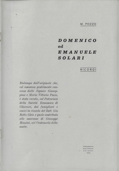 Domenico ed Emanuele Solari