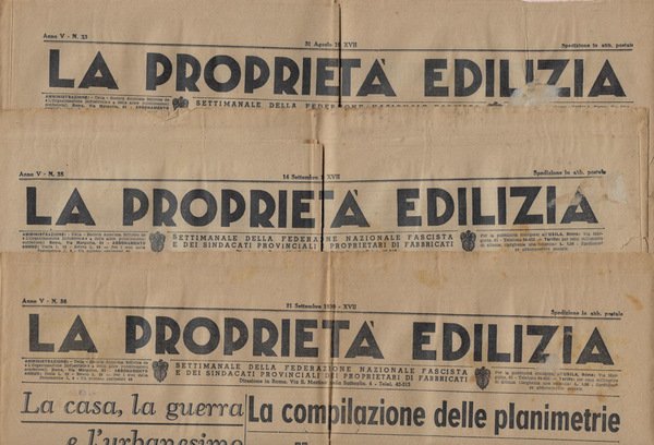 La proprietà edilizia Anno V N. 33, 35, 36