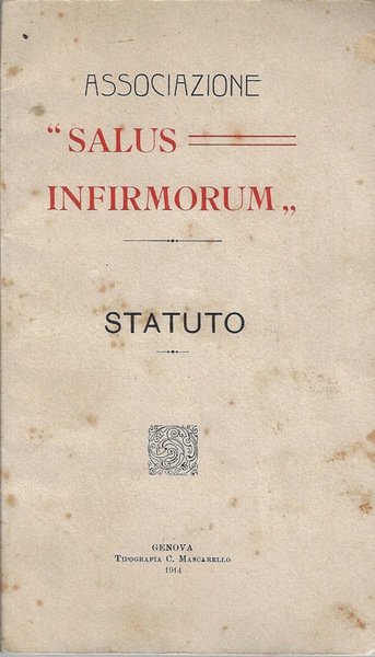 Statuto Associazione "Salus infirmorum"