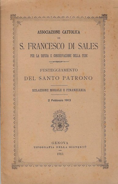 Associazione cattolica di S. Francesco di Sales per la difesa …