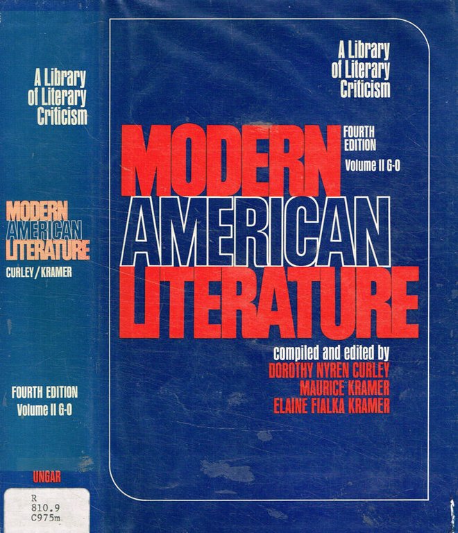 A library on literary criticism. Modern american literature vol.II