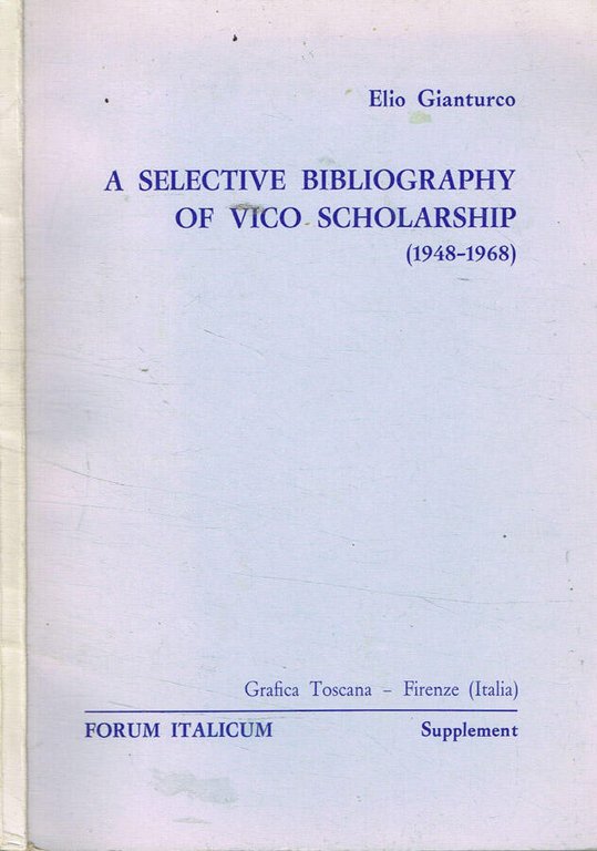 A selective bibliography of vico scholarship 1948-1968