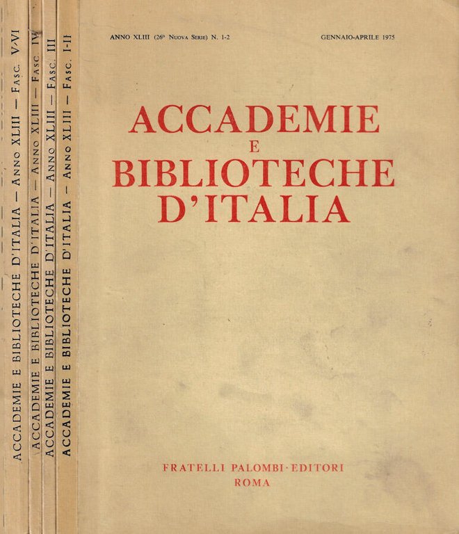 Accademie e biblioteche d'Italia anno 1975
